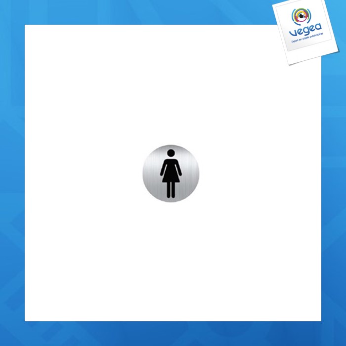 Plaque picto alu rund 80 mm toilette frauen (palu 5)
