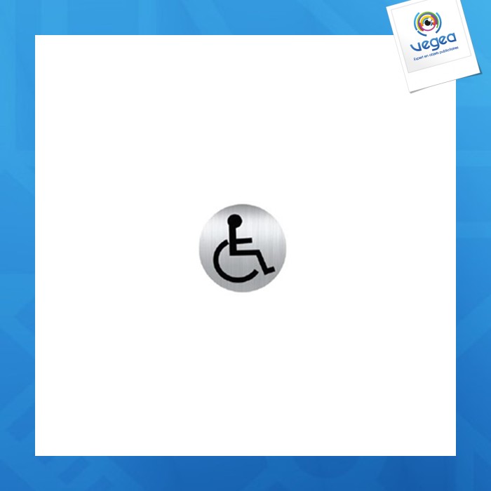 Plaque picto alu rund 80 mm toiletten handicapes (palu 6)