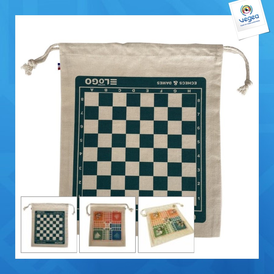 Pochon 3 jeux en 1 : kleine pferde / dame / schach - frankreich Pochon 3 jeux en 1 : kleine pferde / dame / schach - frankreich