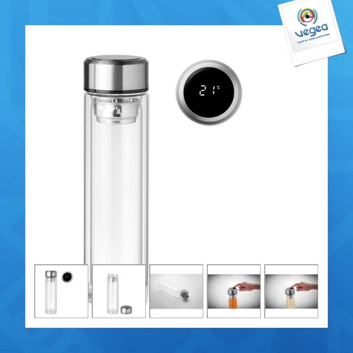 Pole glass - doppelwandige glasflasche