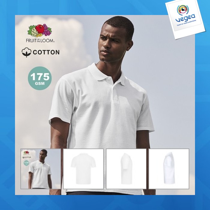 Polo-shirt erwachsene weiß - original