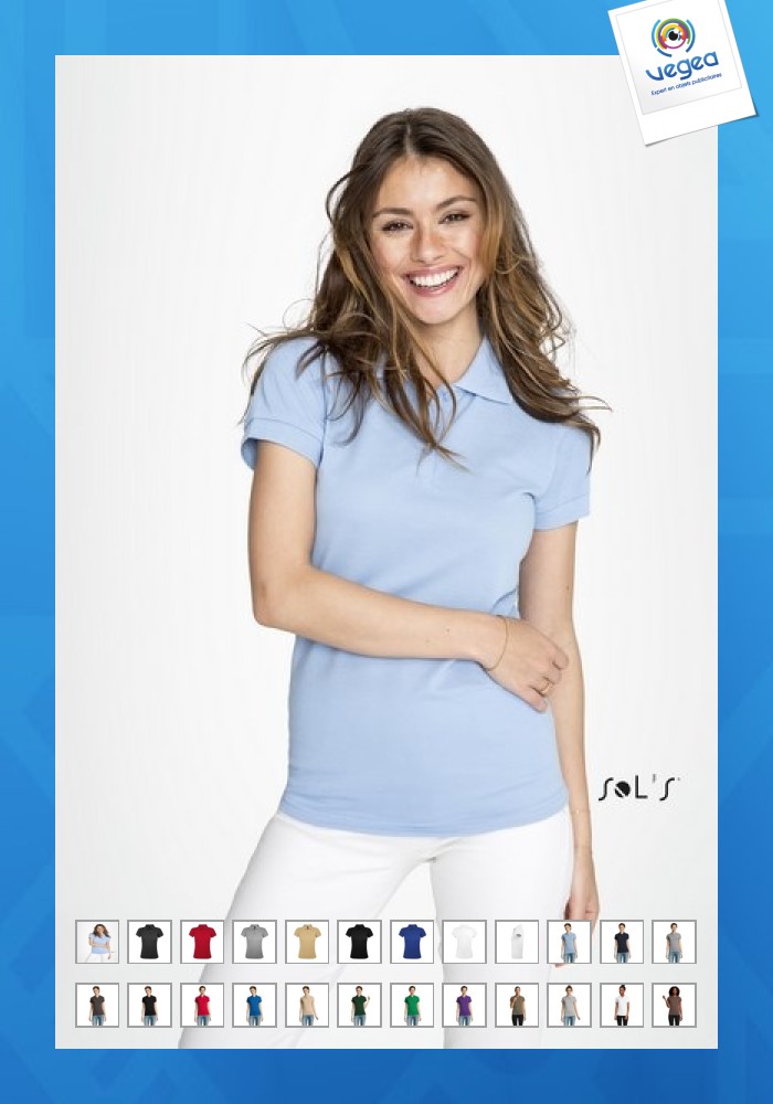 Polo-shirt für frauen aus polycotton weiß - prime women