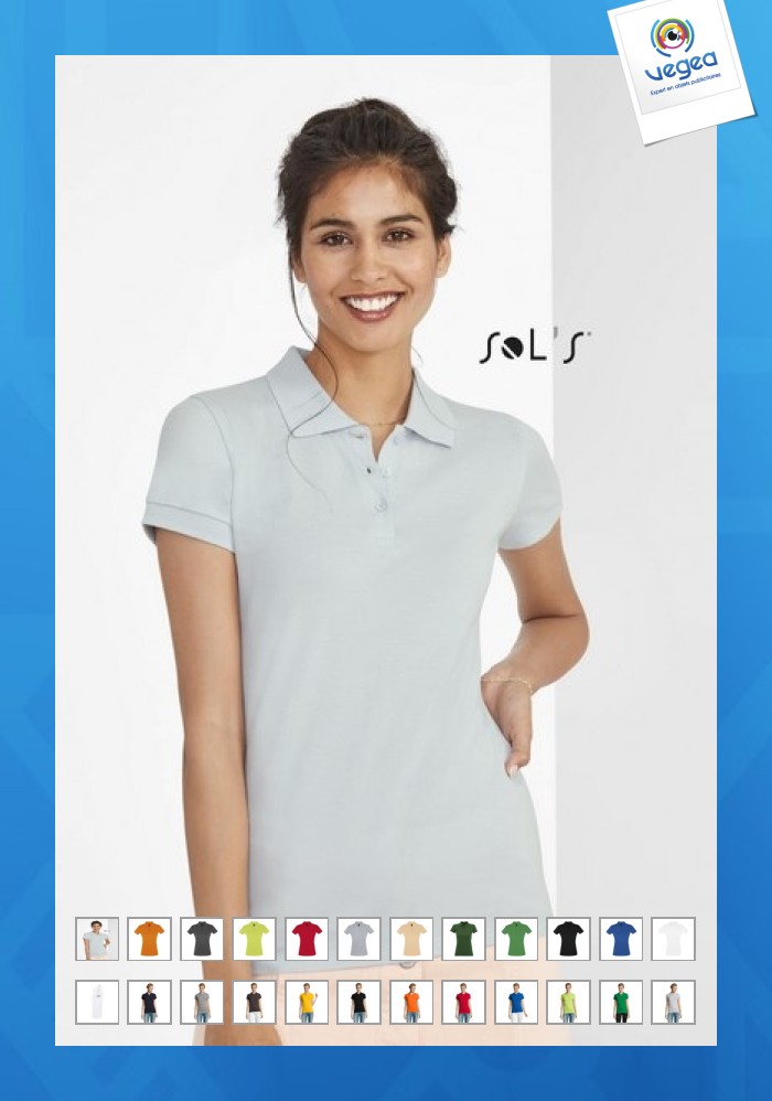 Polo-shirt für frauen weiß 180 g sol's - perfect women