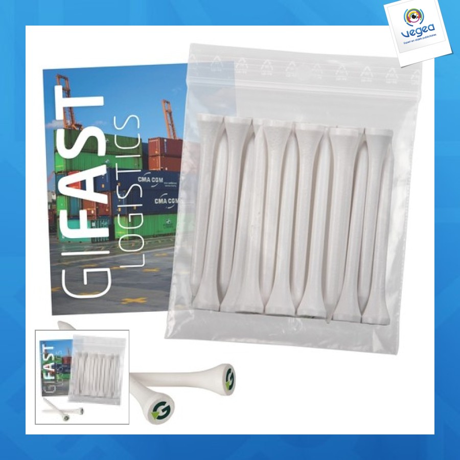 Polybag mit 20 tees 70 mm und karte
