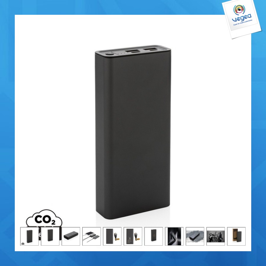 Powerbank 20.000 mah und 20 w aus recyceltem aluminium rcs terra