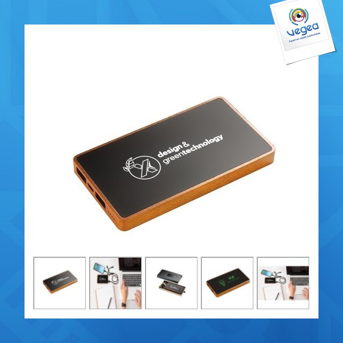 Powerbank 5000 mah premium-holzausführung