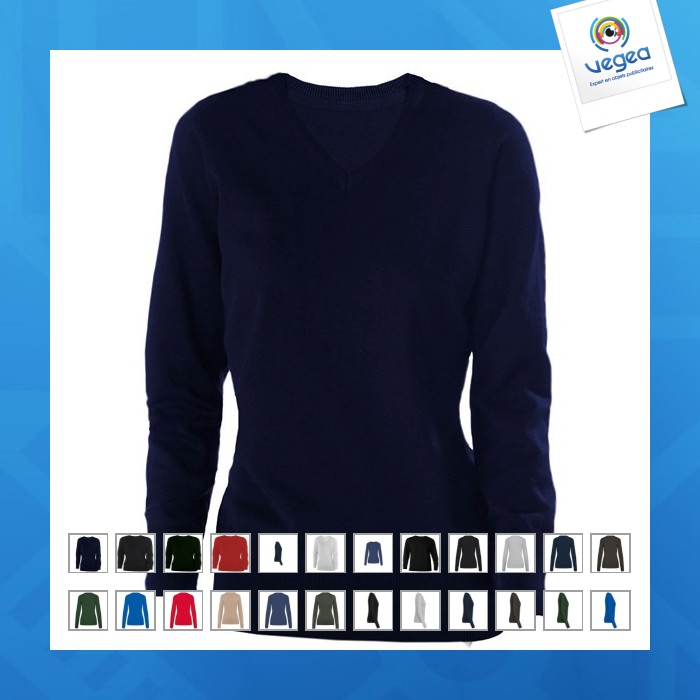 Pullover, damen, v-ausschnitt kariban