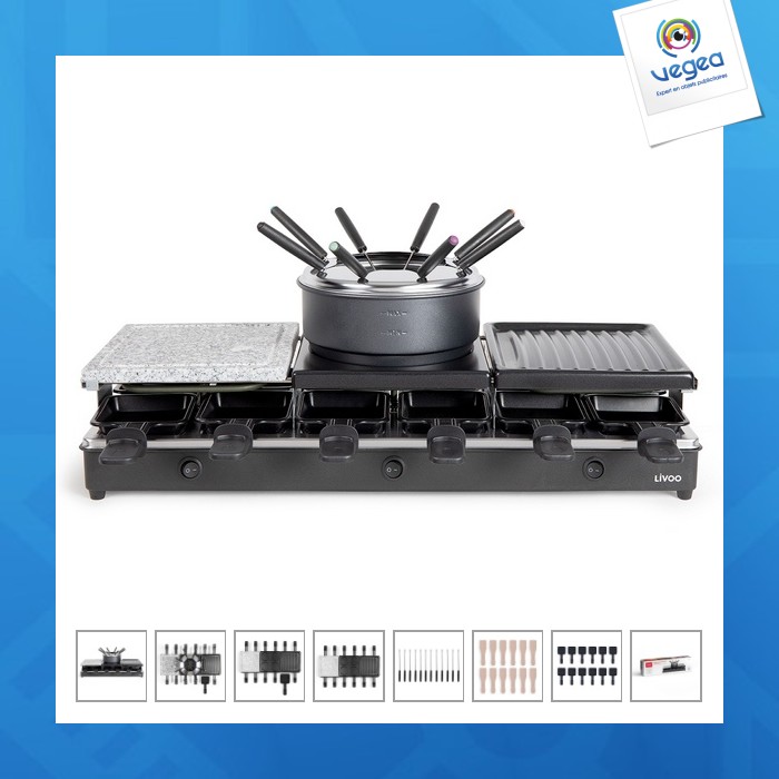 Raclette-/fondue-gerät 12 personen