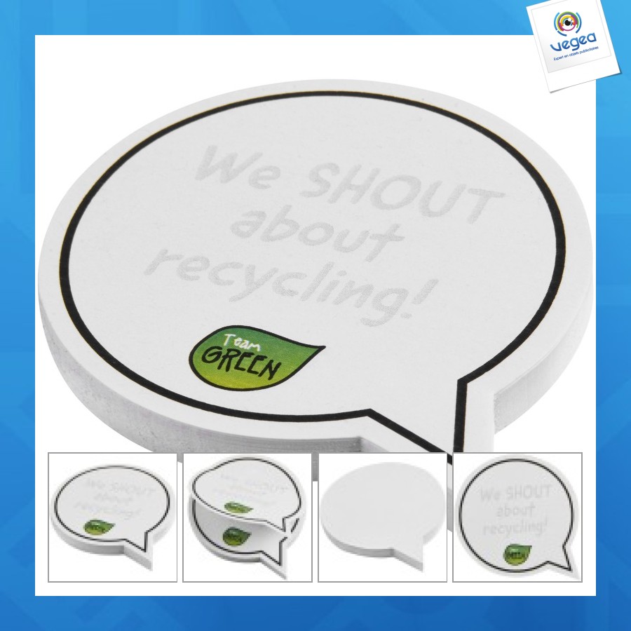 Recycelte sticky-mate® post-its in blasenform
