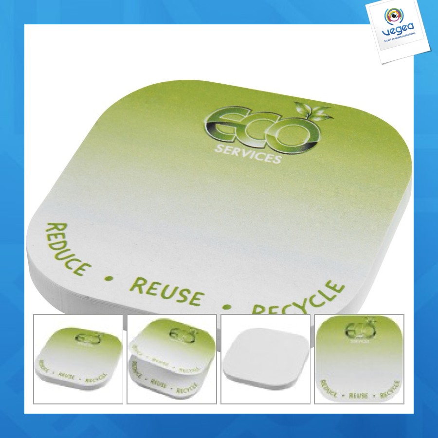 Recycelte sticky-mate® post-its in pfeilform