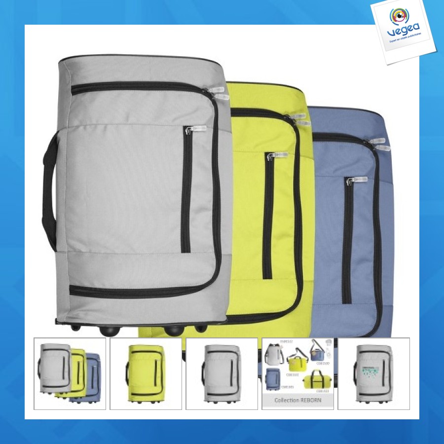 Recycelte tasche auf rädern