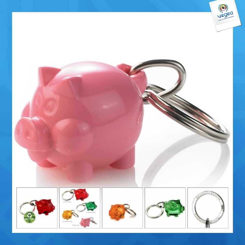 Recycelter mini-schweineschlüsselanhänger