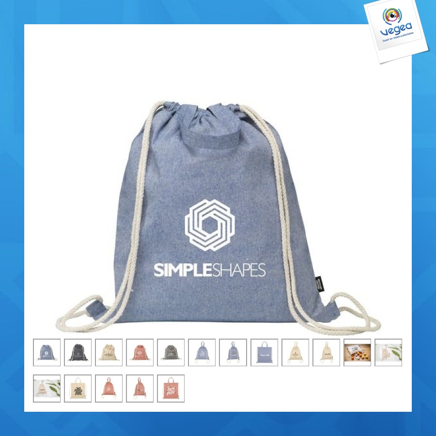 Recycled cotton promobag plus (180 g/m²) rucksack