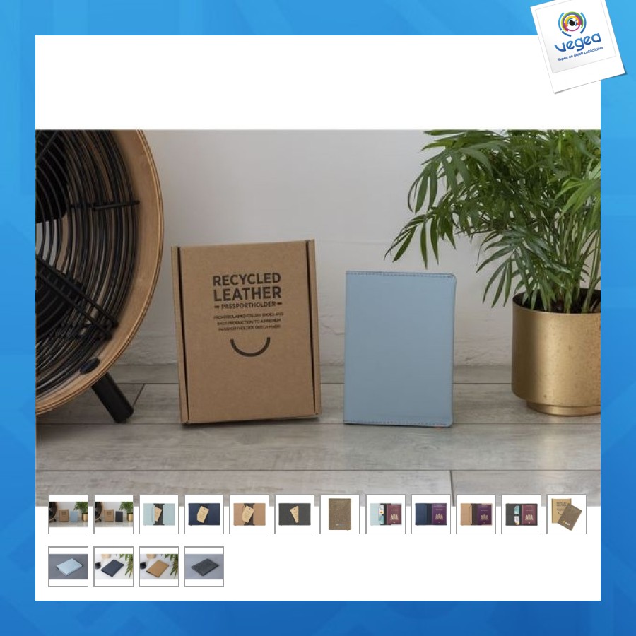 Recycled leather passport holder reisepass-etui
