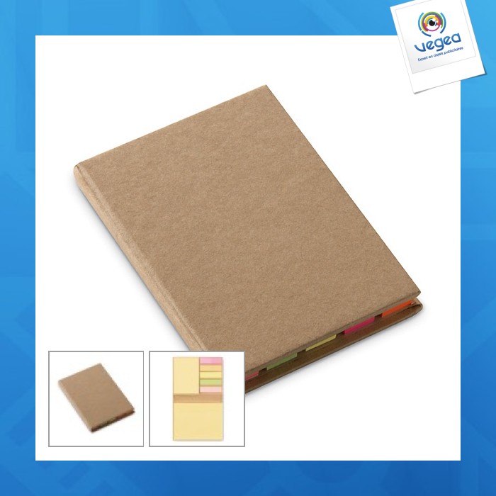 Recyclingpapier-multiblock mit klassischem, wiederverwendbarem block und lesezeichen