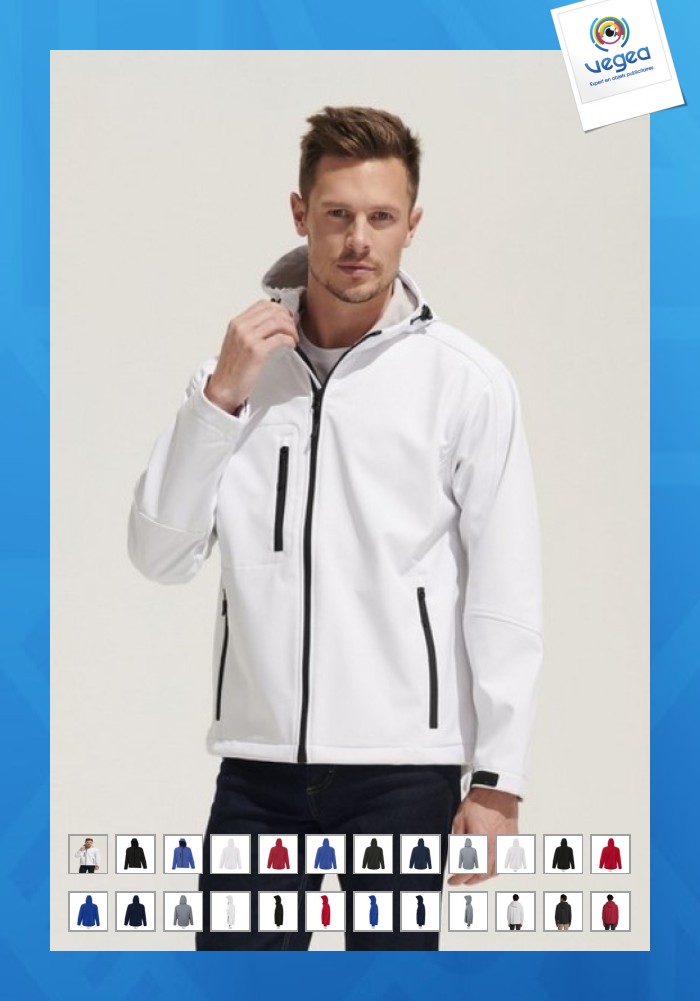Replay softshell-jacke mit kapuze