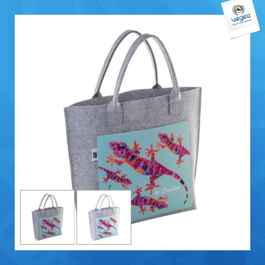 Rpet-einkaufstasche mit vierfarbiger tasche