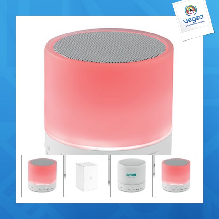 Runder bluetooth-lautsprecher mit led