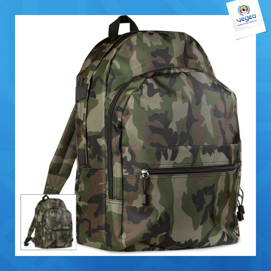 Sac à dos randonnée camouflage en polyester 600d