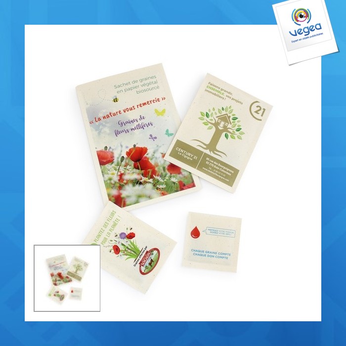 Samentütchen papier vegetal 55x55 mm vierfarbig