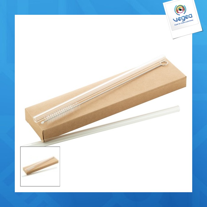 Satz mit 2 glasstrohhalmen