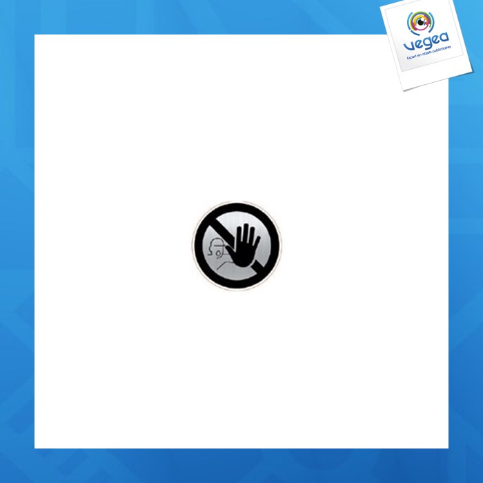 Schild picto alu rund 80 mm entree interdite (palu 14)