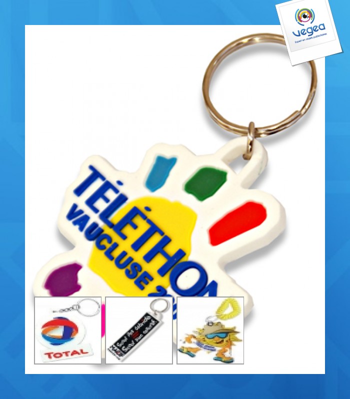 Schlüsselanhänger aus geprägtem, weichem pvc - gummi-touch