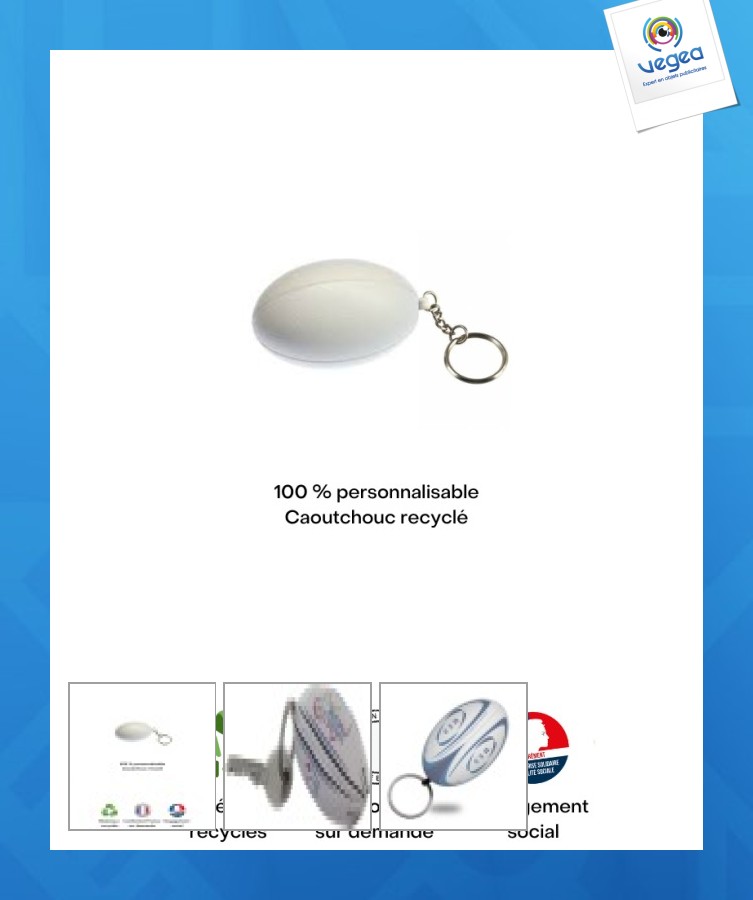 Schlüsselanhänger recycelter rugbyball