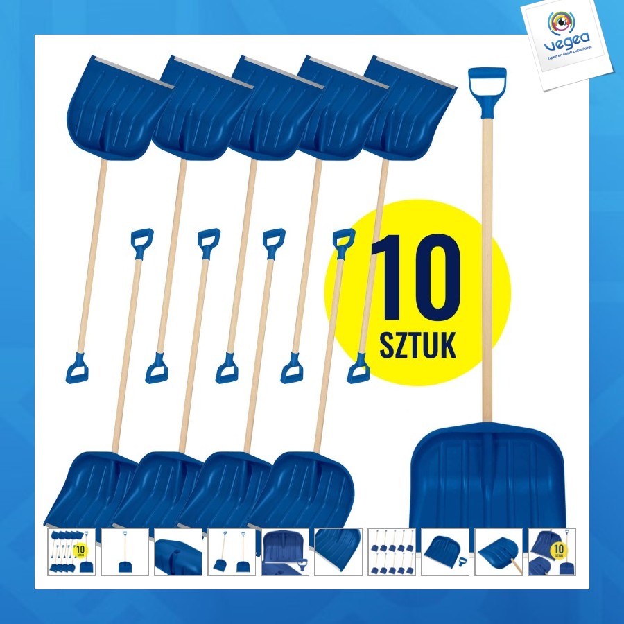 Schneeschaufel-set mit 10 schaufeln für die schneeräumung