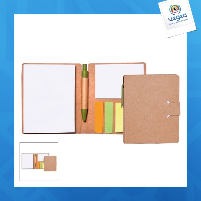 Selbstklebendes notizbuch mit stift