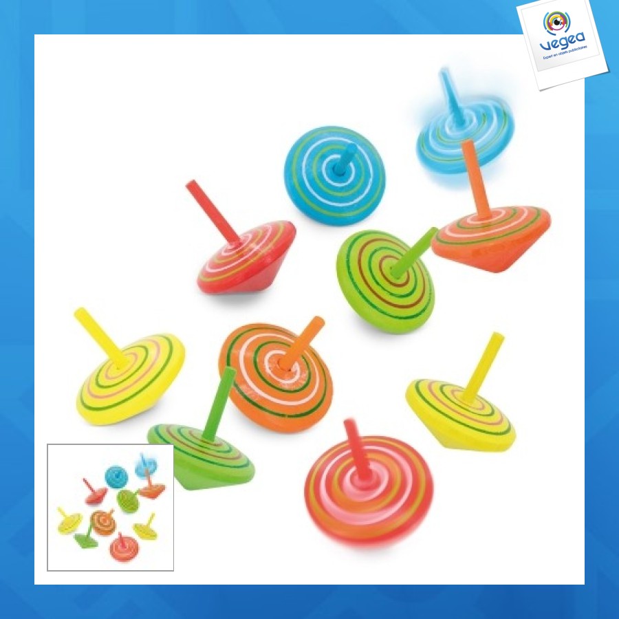 Set 10 toupies en bois naturel ?giro?