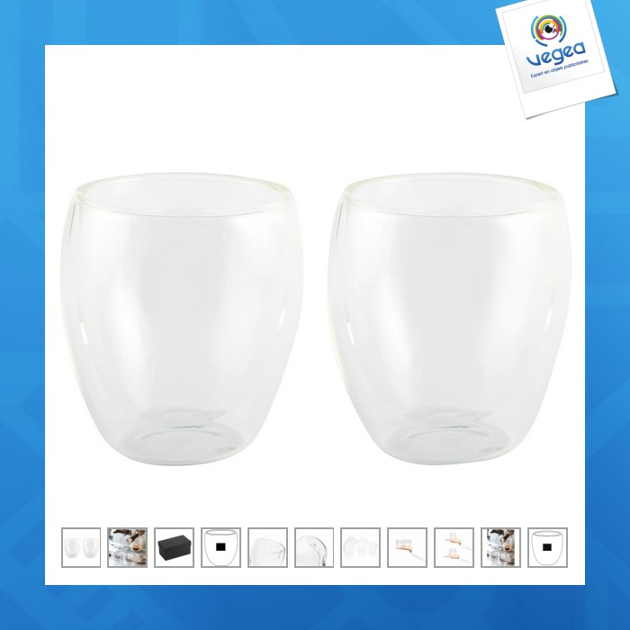 Set aus 2 doppelwandigen gläsern 10cl