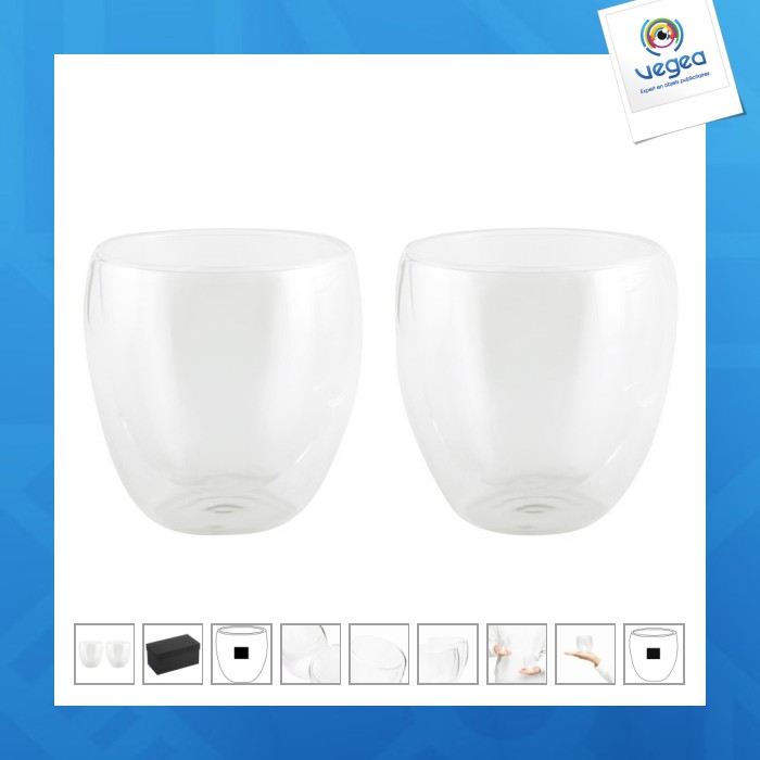 Set aus 2 doppelwandigen gläsern 20cl