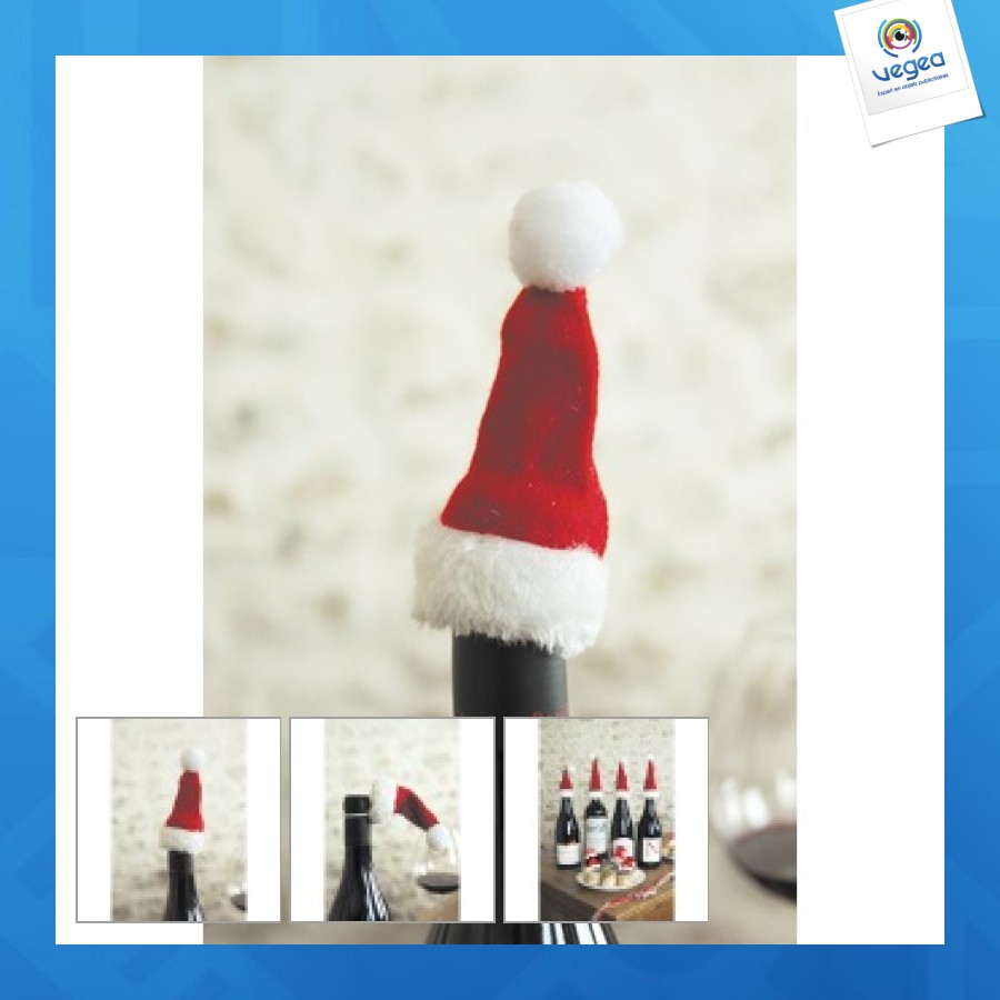 Set aus 4 weihnachtsmützen für flaschen