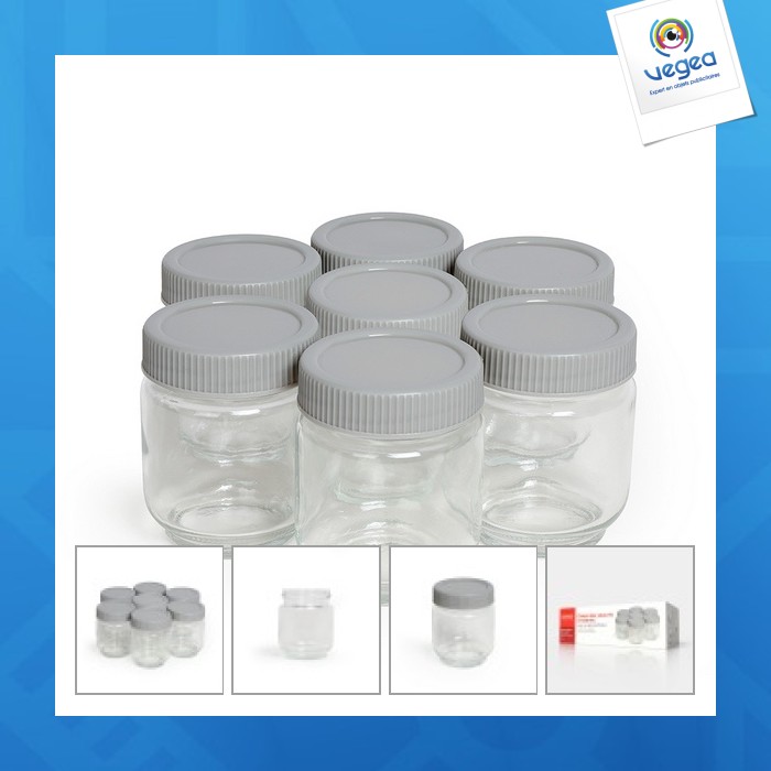 Set aus 7 joghurtbechern