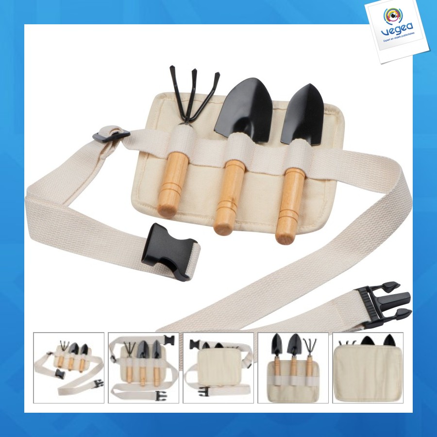 Set d'outils de jardinage dans une ceinture en coton
