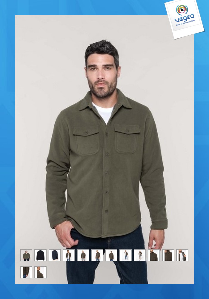 Sherpa-gefüttertes fleece-überhemd 