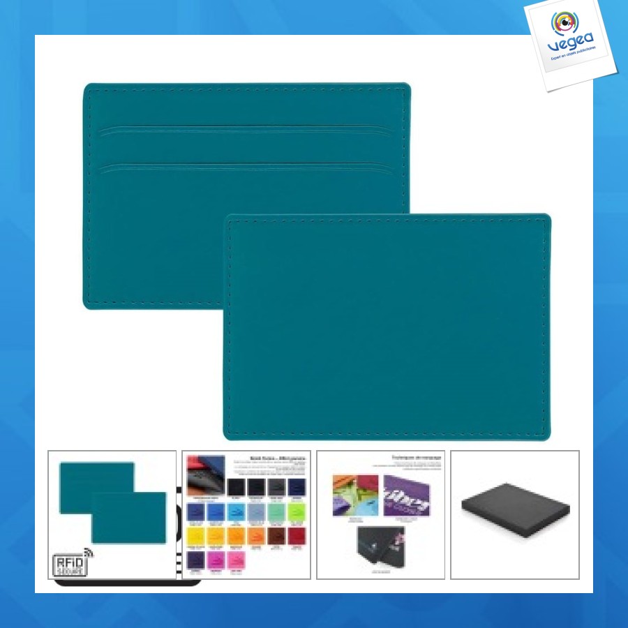 Slim anti-rfid kartenhalter aus farbigem kunstleder