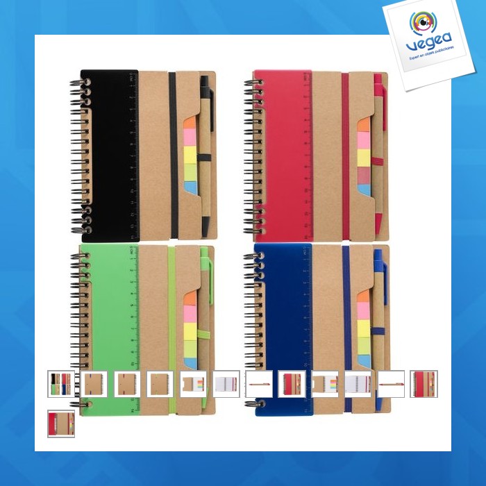 Spiralförmiges notizbuch aus recyclingpapier