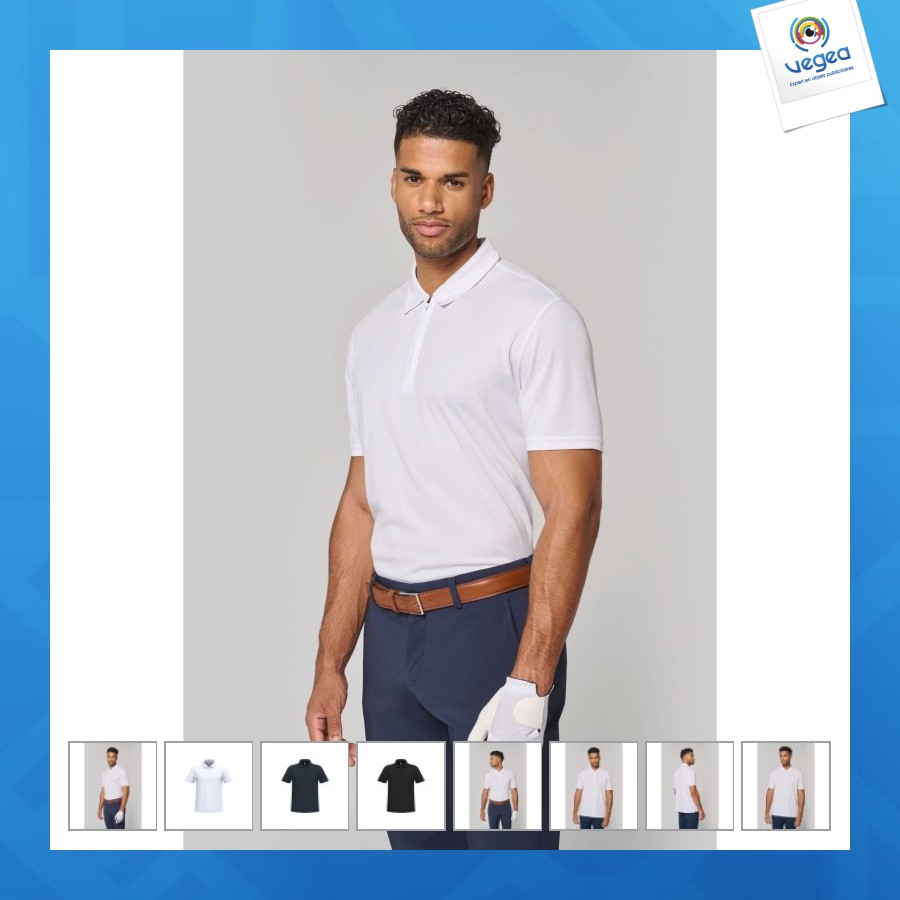 Sport polo mit 1/4 reißverschluss für herren