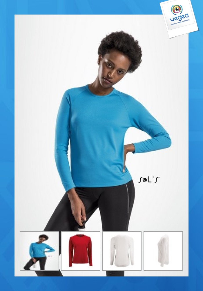 Sport-t-shirt für frauen mit langen ärmeln - sporty lsl women - weiß