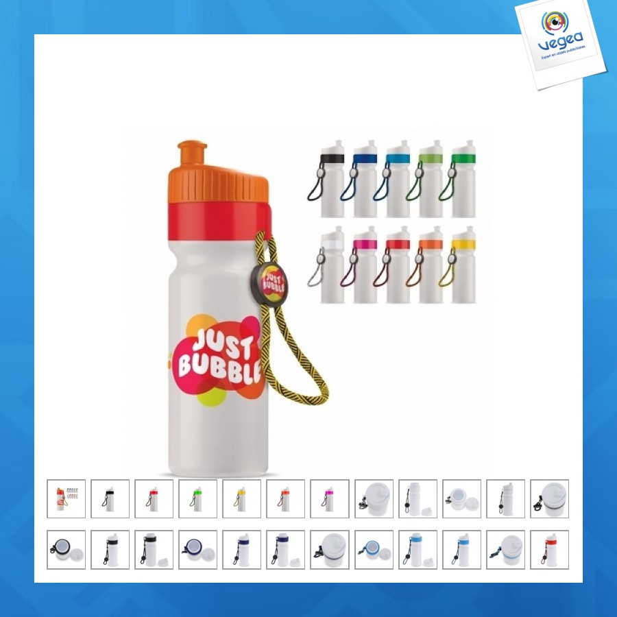 Sportflasche mit rand und kordel 750ml