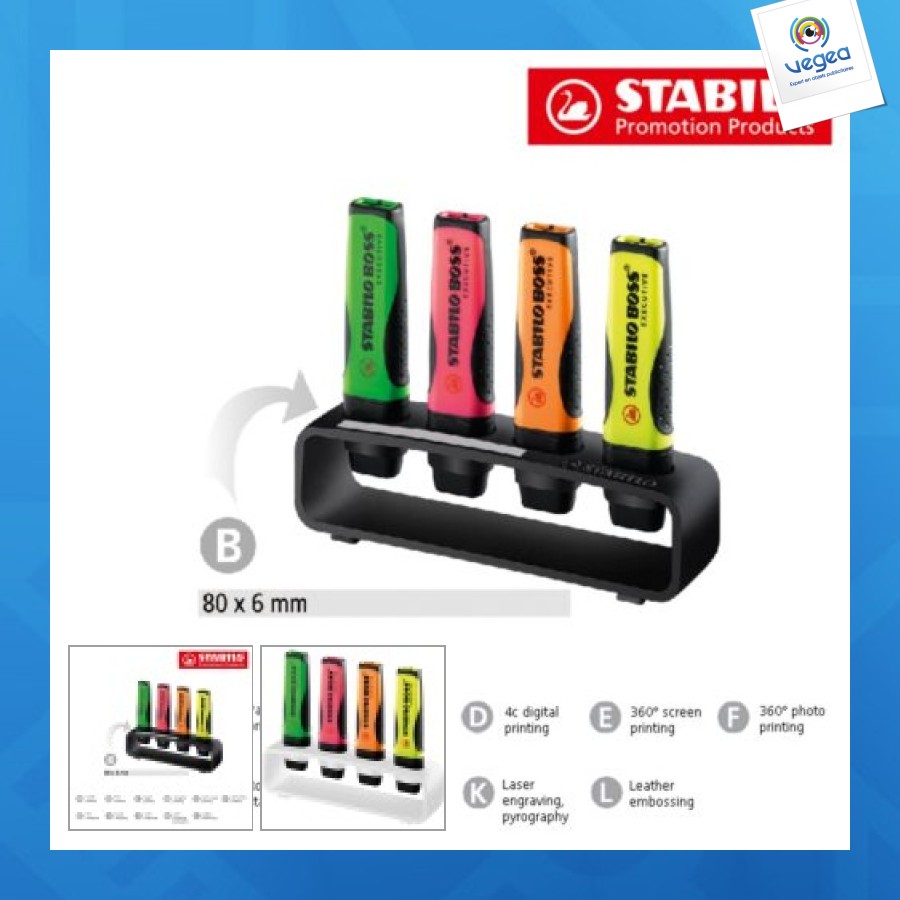 Stabilo boss executive schreibtischset mit 4 textmarkern