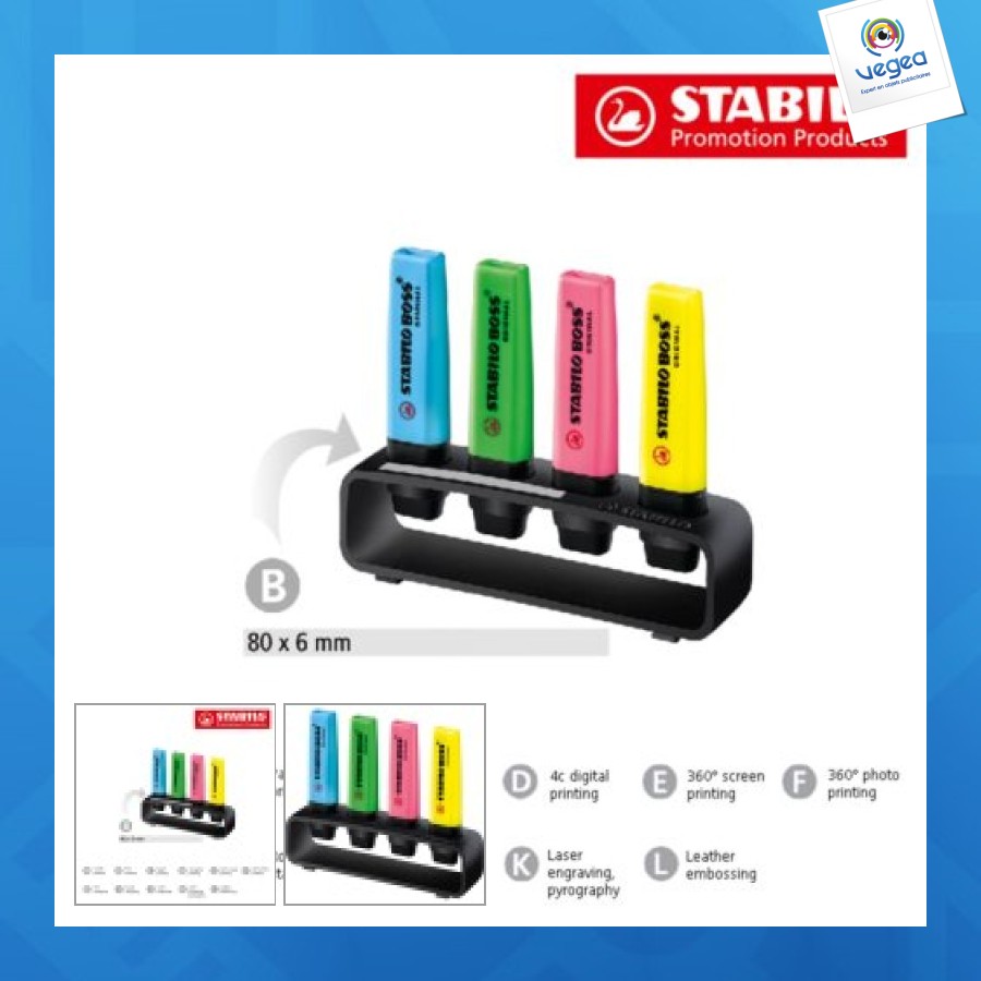 Stabilo boss original schreibtischset mit 4 textmarkern