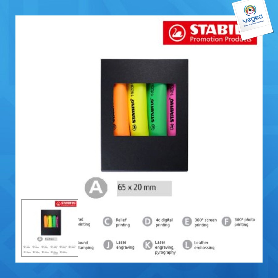 Stabilo neon textmarker 4er-set
