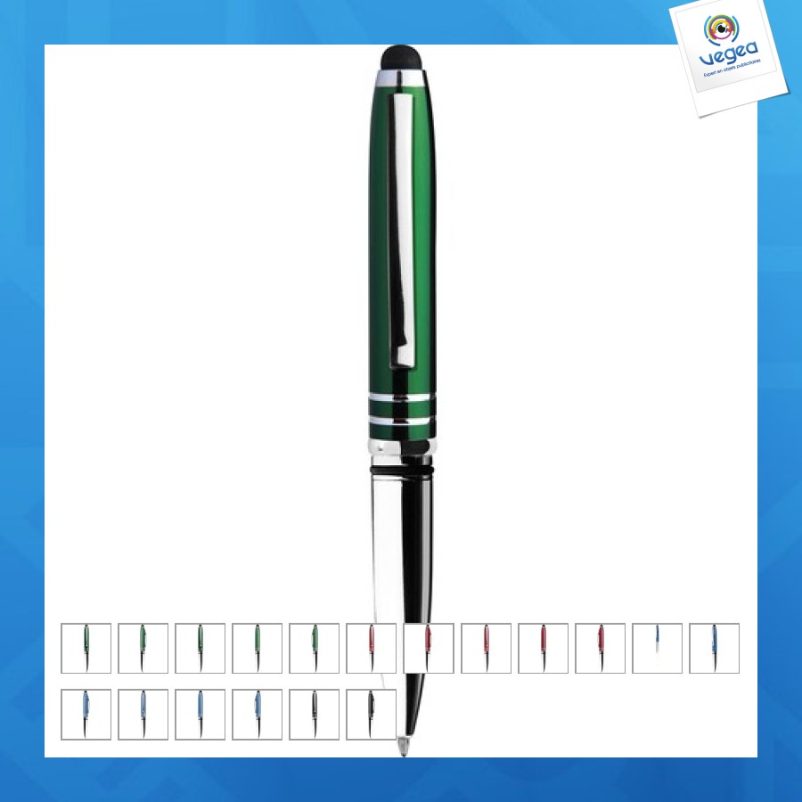 Stylo à bille en plastique et métal avec lumière et touch screen