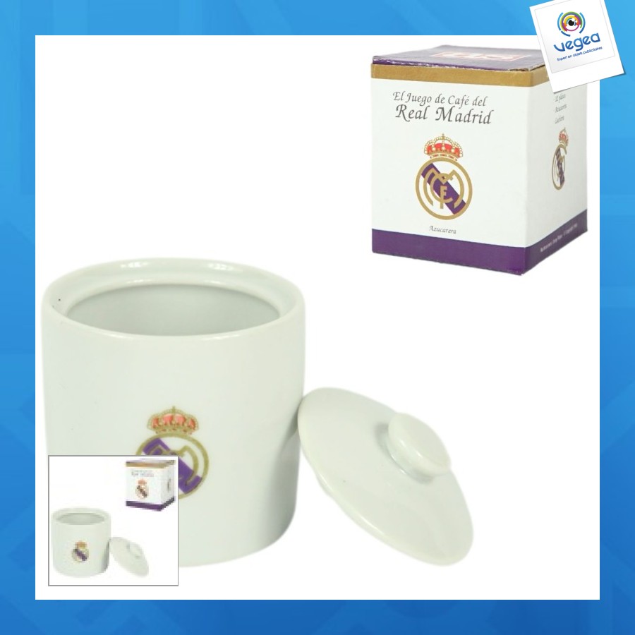 Sucrier avec logo real madrid, porcelaine, 7cm
