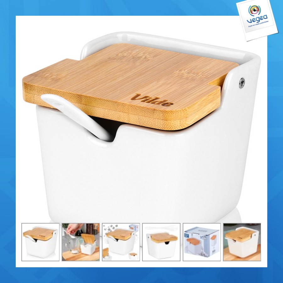 Sucrier en céramique blanche 250ml