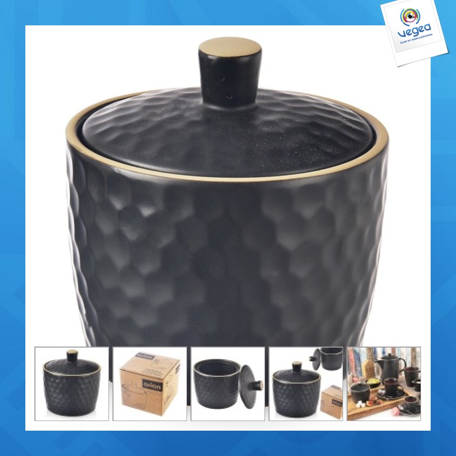 Sucrier en céramique noire tea time 320ml