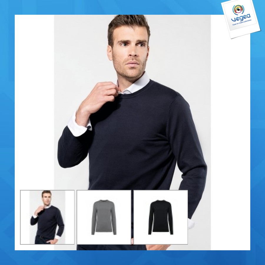 Supima® pullover mit rundhalsausschnitt für männer